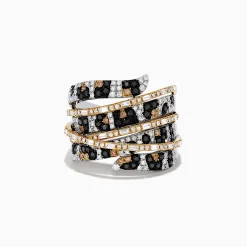 Effy Jewelry Signature 14k Yellow Gold Panther Spot Diamond Statement Ring | Rings