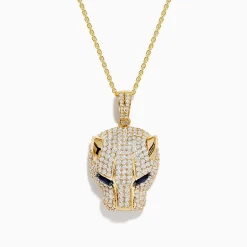 Effy Jewelry Signature 14K Yellow Gold Sapphire and Diamond Panther Pendant | Necklaces & Pendants