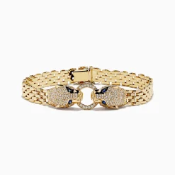 Effy Jewelry Signature 14K Yellow Gold Sapphire and Diamond Panther Bracelet | Bracelets
