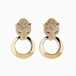 Effy Jewelry Signature 14K Yellow Gold Sapphire and Diamond Panther Earrings | Earrings