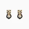 Effy Jewelry Signature 14K Yellow Gold White and Black Diamond Panther Earrings | Earrings
