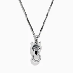 Effy Jewelry Signature Sterling Silver Tsavorite and Diamond Panther Pendant | Necklaces & Pendants