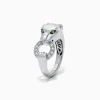 Effy Jewelry Signature Sterling Silver Diamond and Tsavorite Panther Ring, 0.13 TCW | Rings