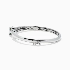 Effy Jewelry Signature Sterling Silver Diamond and Tsavorite Panther Bangle, 0.10TCW | Bracelets