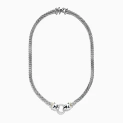 Effy Jewelry Signature Sterling Silver u0026 18K Gold Diamond and Tsavorite Panther Necklace, 0.48 TCW | Necklaces & Pendants