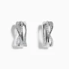Effy Jewelry 925 Silver Diamond Crossover Hoop Earrings | Earrings