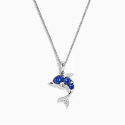 Effy Jewelry 925 Silver Tanzanite and Diamond Dolphin Pendant | Necklaces & Pendants