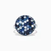 BH Multi Splash Sterling Silver Blue Sapphire Circle Ring, 2.95 TCW | Rings