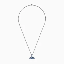 BH Multi Splash Sterling Silver Blue Sapphire Whale's Tail Pendant, 2.05 TCW | Necklaces & Pendants