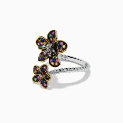 Effy Jewelry Splash Sterling Silver Diamond and Mulit Sapphires Flower Ring | Rings