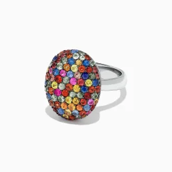 Effy Jewelry Splash Sterling Silver Multi Sapphire Oval Ring, 3.10 TCW | Rings