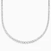 BH Multi 925 Sterling Silver 16" Graduated Diamond Necklace | Necklaces & Pendants