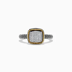 BH Multi 925 Sterling Silver and 18K Gold Diamond Ring, 0.21 TCW | Rings