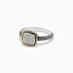 BH Multi 925 Sterling Silver and 18K Gold Diamond Ring, 0.21 TCW | Rings