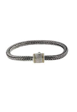 Effy Jewelry 925 Sterling Silver and 18K Yellow Gold Diamond Bracelet, 0.14 TCW | Bracelets