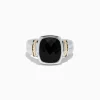Effy Jewelry 925 Sterling Silver and 14K Yellow Gold Onyx Ring | Rings