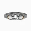 Effy Jewelry 925 Sterling Silver and 18K Yellow Gold Panther Braided Chain Bracelet | Bracelets