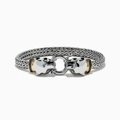 Effy Jewelry 925 Sterling Silver and 18K Yellow Gold Panther Braided Chain Bracelet | Bracelets