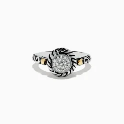 Effy Jewelry 925 Sterling Silver and 18K Yellow Gold Diamond Ring | Rings