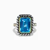 Effy Jewelry 925 Sterling Silver and 18K Yellow Gold Blue Topaz Ring | Rings