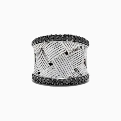 BH Multi 925 Sterling Silver Black Diamond Woven Ring, 1.23 TCW | Rings