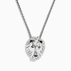 BH Multi 925 Sterling Silver Black Diamond Lion Pendant, 0.07 TCW | Necklaces & Pendants