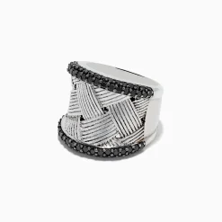 BH Multi 925 Sterling Silver Black Diamond Woven Ring, 1.23 TCW | Rings