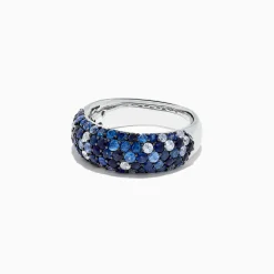 Effy Jewelry 925 Sterling Silver Blue and White Sapphire Splash Ring, 2.42 TCW | Rings
