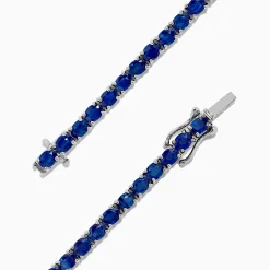 BH Multi 925 Sterling Silver Blue Sapphire Tennis Bracelet, 6.99 TCW | Bracelets