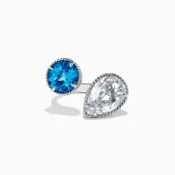 Effy Jewelry 925 Sterling Silver Blue Topaz, White Topaz Toi Et Moi Ring | Rings
