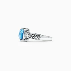 Effy Jewelry 925 Sterling Silver Blue Topaz and Diamond Ring, 5.05 TCW | Rings