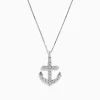 Effy Jewelry 925 Sterling Silver Diamond Anchor Pendant | Necklaces & Pendants