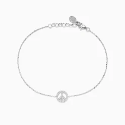 BH Multi 925 Sterling Silver Diamond Peace Sign Bracelet | Bracelets