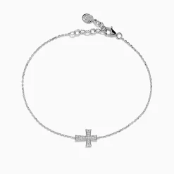 Effy Jewelry 925 Sterling Silver Diamond Cross Bracelet | Bracelets