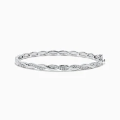 Effy Jewelry 925 Sterling Silver Diamond Bangle | Bracelets