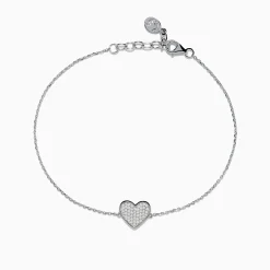 Effy Jewelry 925 Sterling Silver Diamond Heart Bracelet | Bracelets