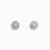 BH Multi 925 Sterling Silver Diamond Pave Stud Earrings, 0.10 TCW | Earrings