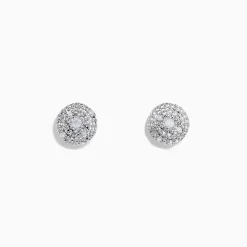 BH Multi 925 Sterling Silver Diamond Pave Stud Earrings, 0.10 TCW | Earrings