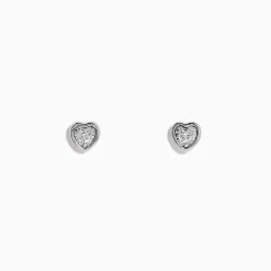 BH Multi 925 Sterling Silver Diamond Heart Earrings, 0.15 TCW | Earrings