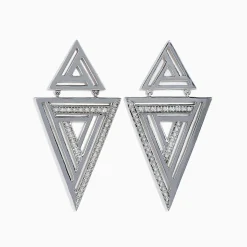 BH Multi 925 Sterling Silver Diamond Retro Earrings, 0.26 TCW | Earrings