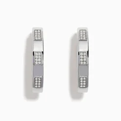 Effy Jewelry 925 Sterling Silver Diamond Hoop Earrings | Earrings
