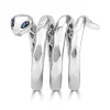 Effy Jewelry 925 Sterling Silver Diamond and Sapphire Snake Ring, 0.12 TCW | Rings