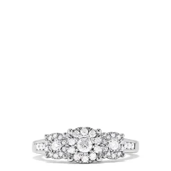 Effy Jewelry 925 Sterling Silver Diamond Cluster Ring, 0.49 TCW | Rings