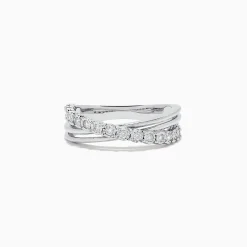 BH Multi 925 Sterling Silver Diamond Crossover Ring, 0.23 TCW | Rings