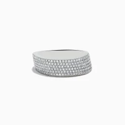 Effy Jewelry 925 Sterling SIlver Diamond Slant Ring | Rings