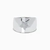 Effy Jewelry 925 Sterling Silver Diamond Star Wide Band Ring | Rings