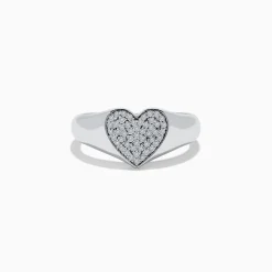 Effy Jewelry 925 Sterling Silver Diamond Heart Ring | Rings