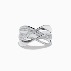 Effy Jewelry 925 Sterling Silver Diamond Crossover Ring | Rings