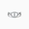 Effy Jewelry 925 Sterling Silver Diamond Interlocking Links Ring | Rings