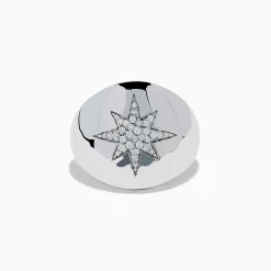Effy Jewelry 925 Sterling Silver Diamond Star Signet Ring | Rings